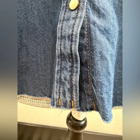 Lucky Brand Blue Denim Snap Button Down Shirt - New With Tags - Picture 7 of 9